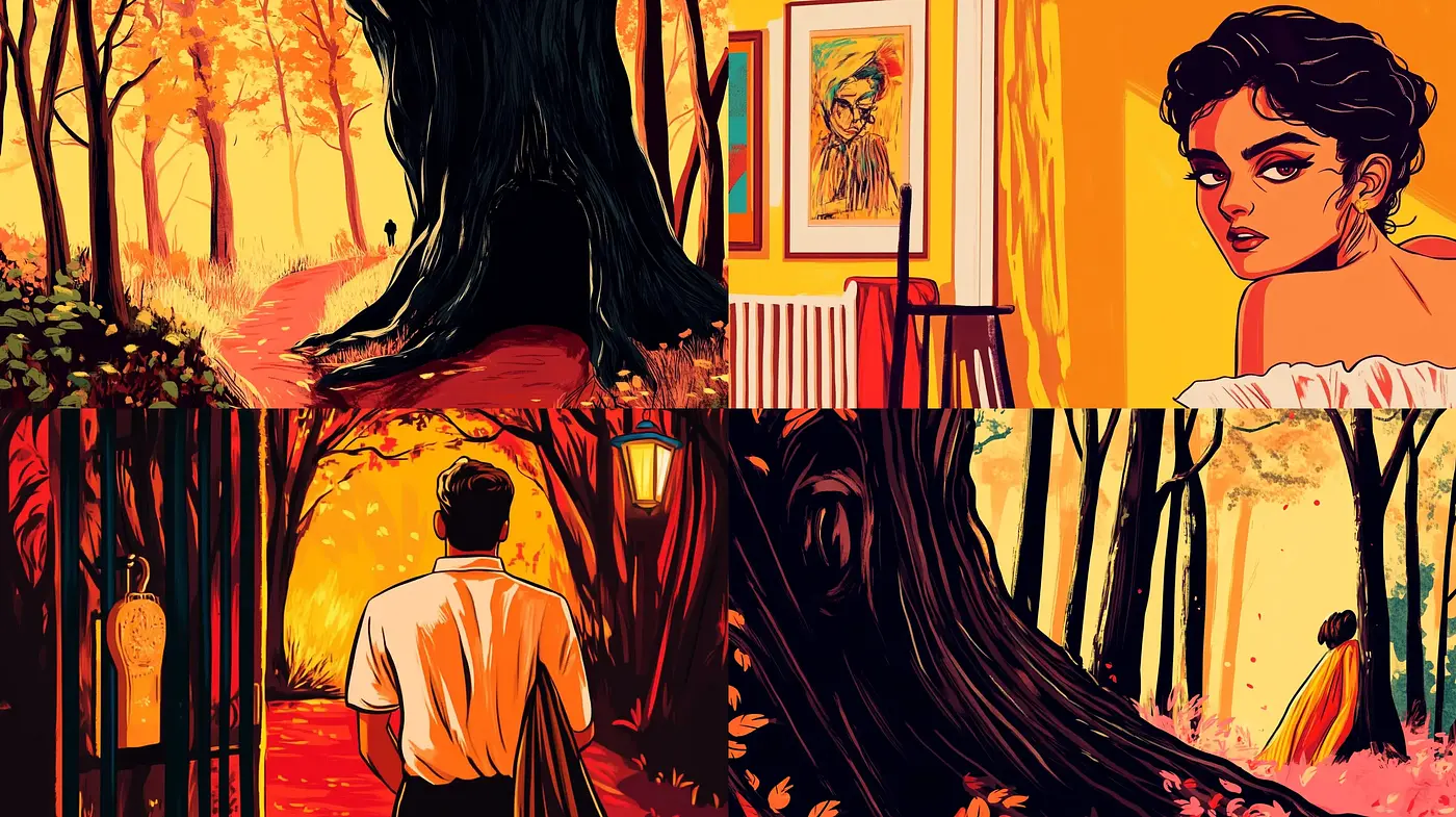 Autumnal Harmony: A Fusion of Bold Contours and Expressive Warm Hues - Midjourney sref style