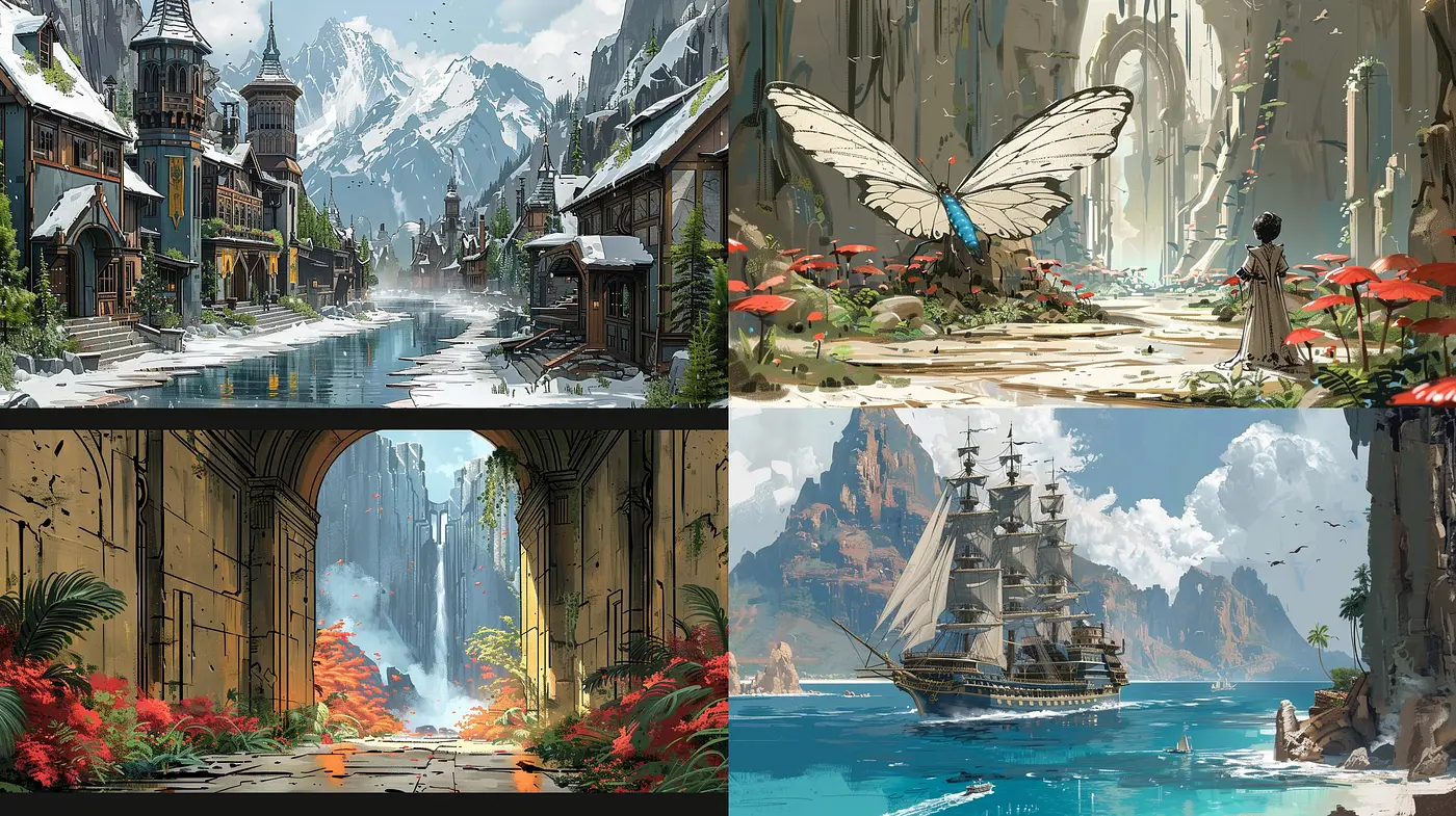 Ethereal Storybook Canvases with a Nostalgic Chromatic Symphony - Midjourney sref style