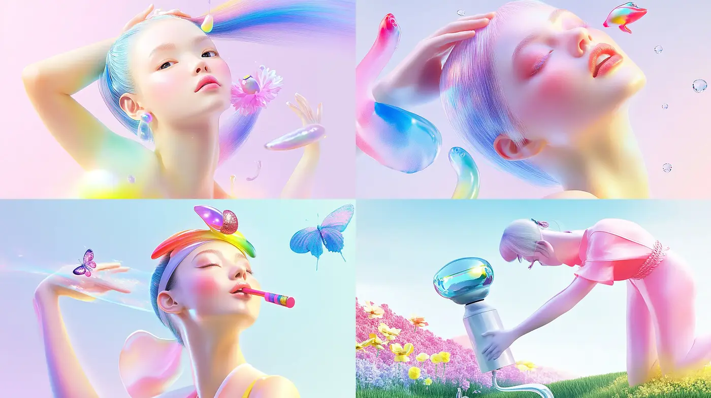 Surreal Pastel Dreamscape with Ethereal Overtones - Midjourney sref style