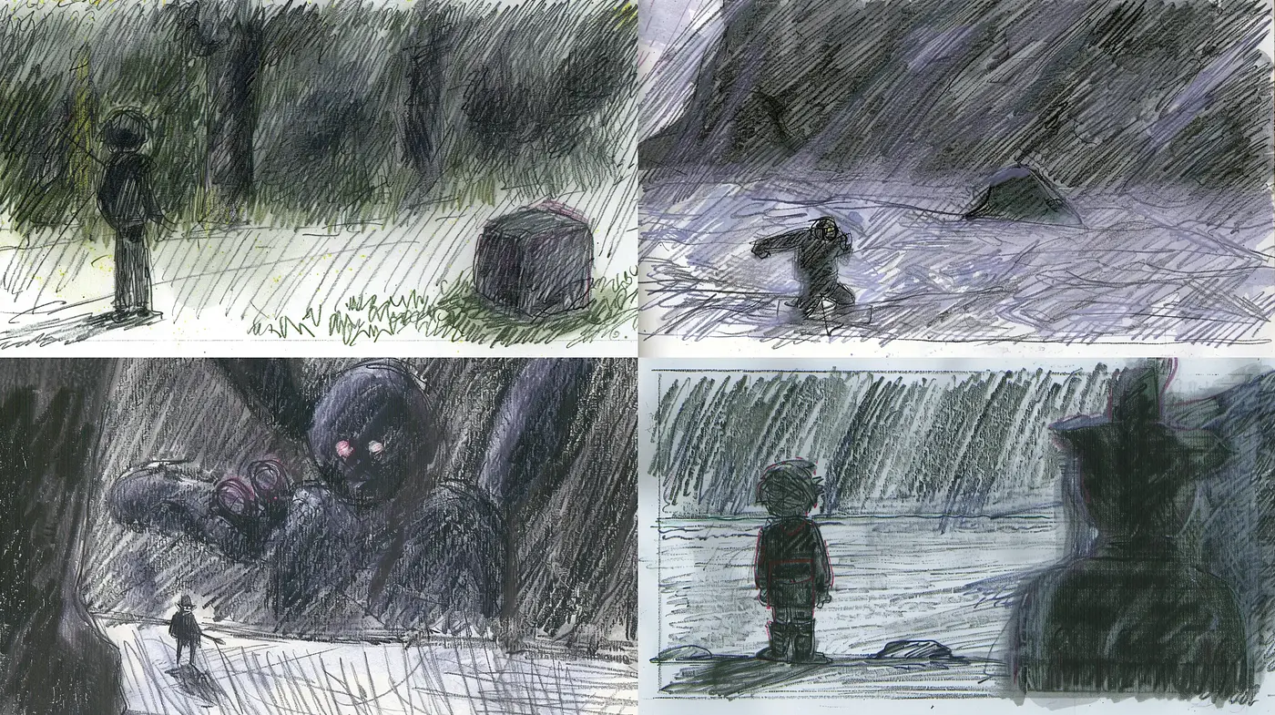 Ethereal Sketchbook Shades: A Dreamlike Monochrome Vignette - Midjourney sref style