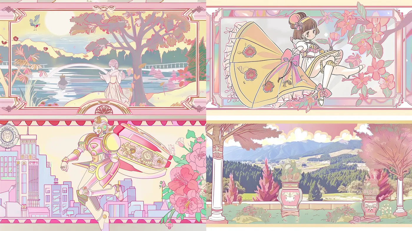 Dreamlike Pastel Reverie: A Cohesive Ensemble of Soft Hues and Gentle Moods in Digital Art - Midjourney sref style