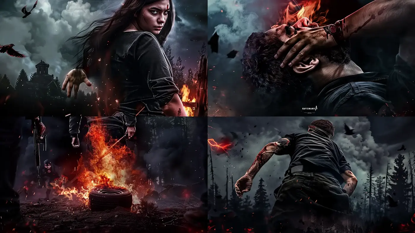 Apocalyptic Ember: A Dark and Intense Cinematic Tableau - Midjourney sref style