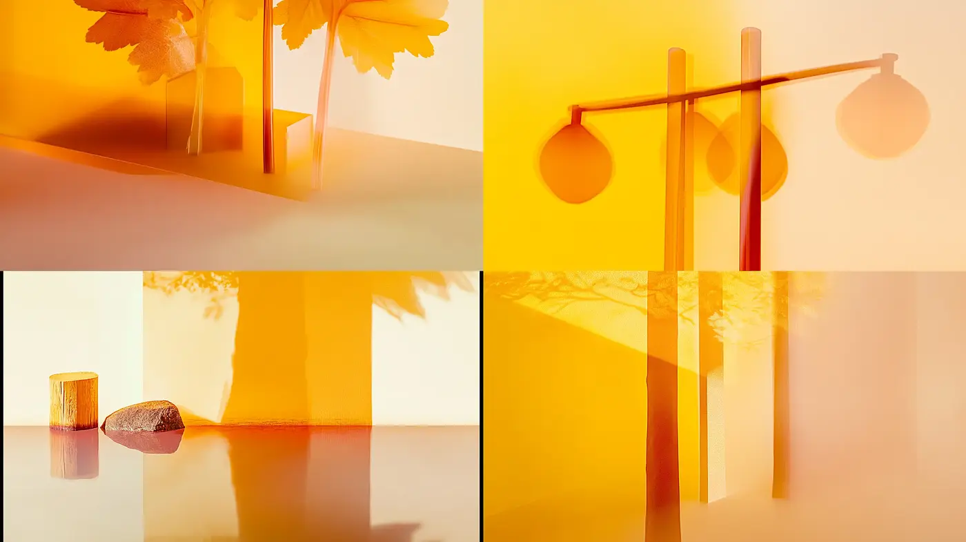Harmonious Amber Glow: A Homage to Warmth and Simplicity - Midjourney sref style