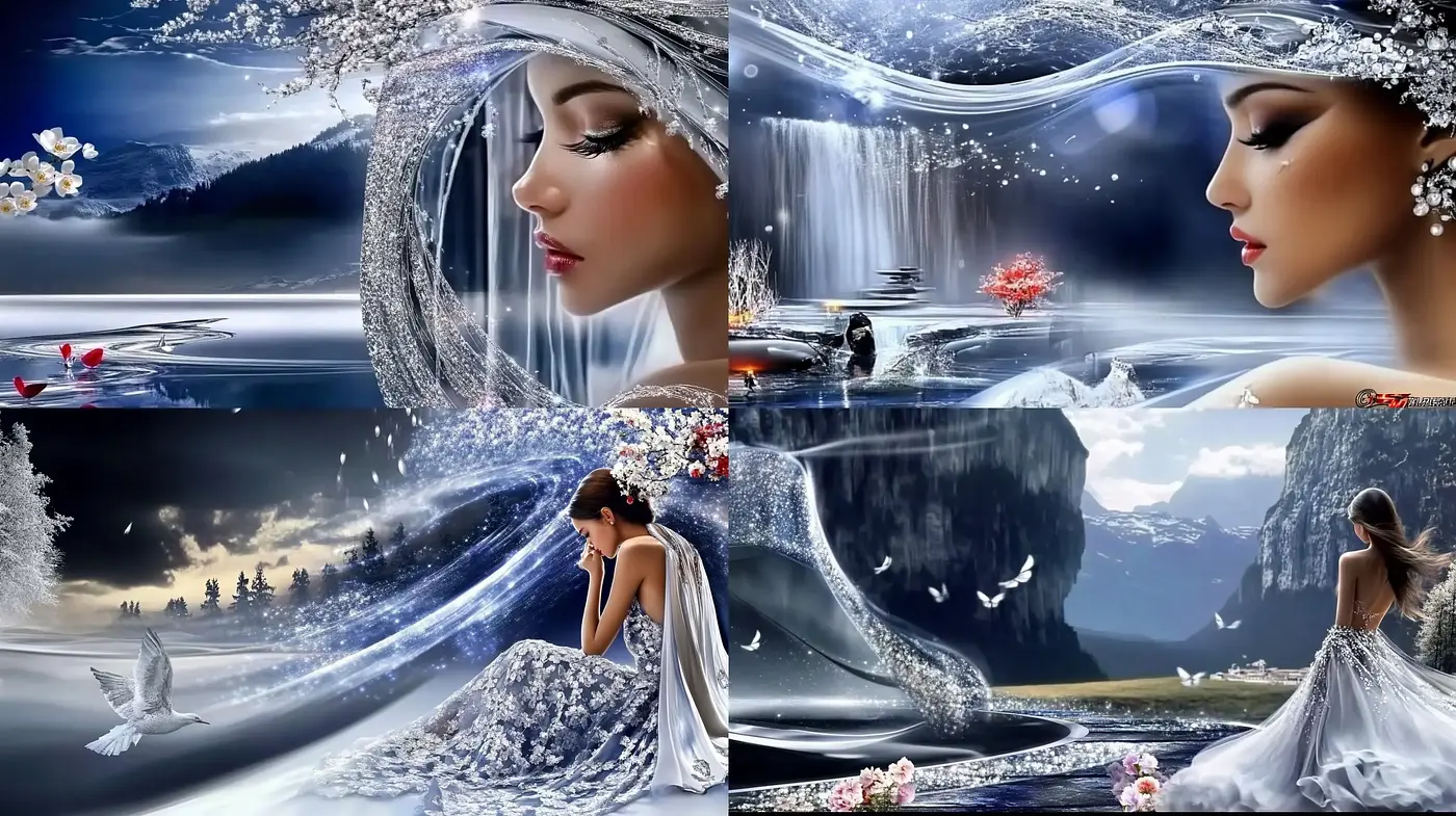 Enchanted Elegance in a Surreal Winter Wonderland - Midjourney sref style