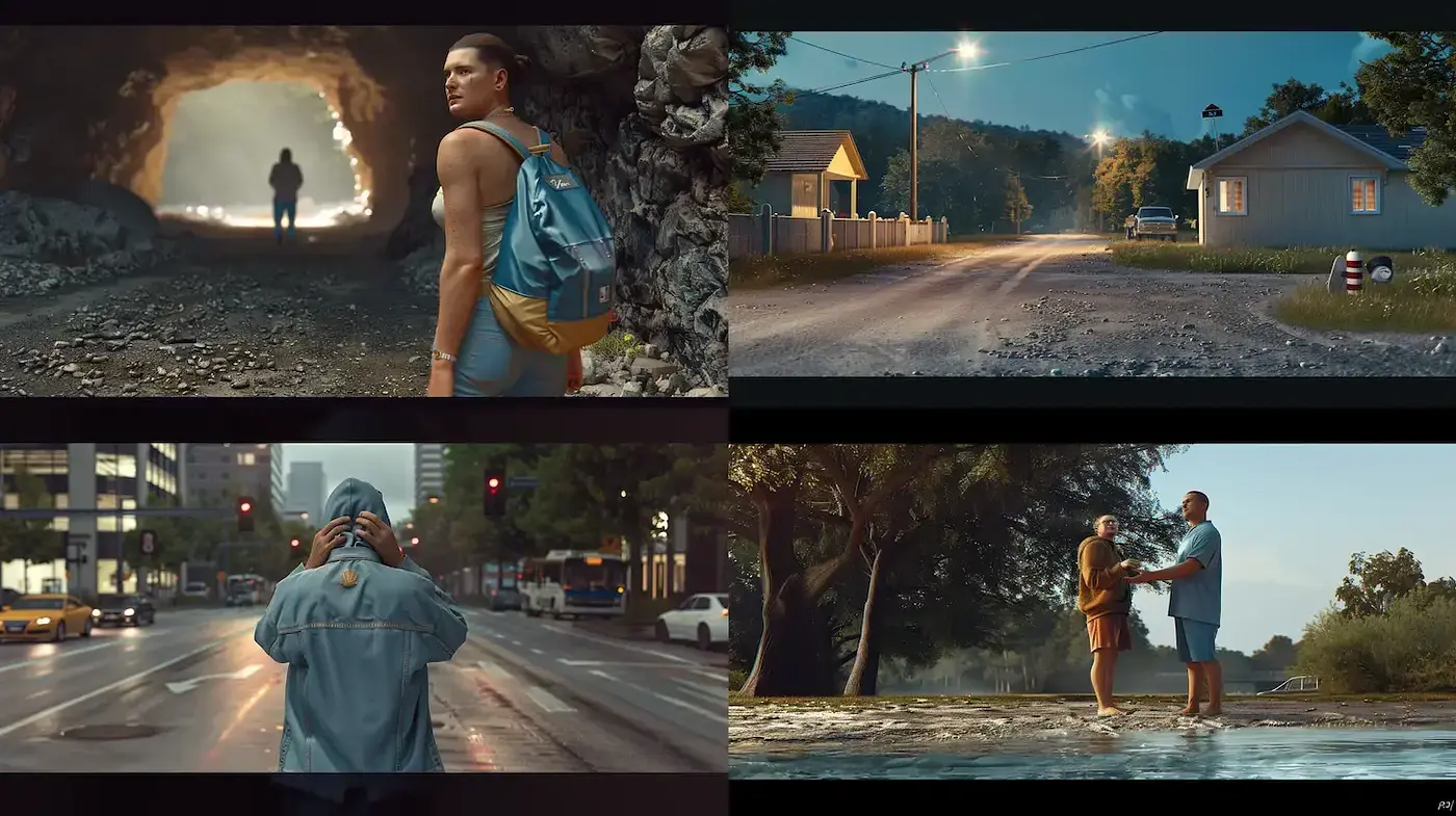 Cinematic Realism with a Warm Color Palette and Contemporary Elements - Midjourney sref style