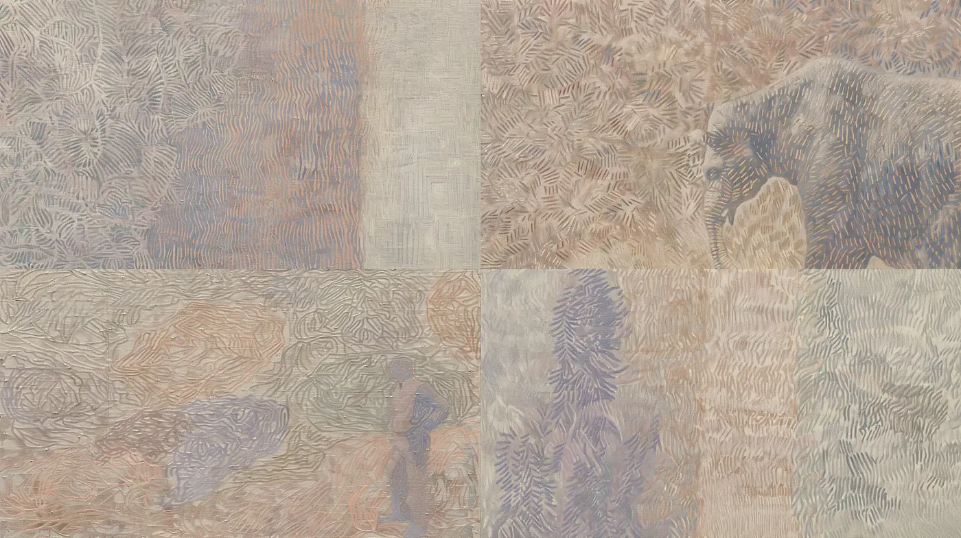 Synthetic Tapestry of Textured Elegance: A Homage to Impressionist Harmony - Midjourney sref style