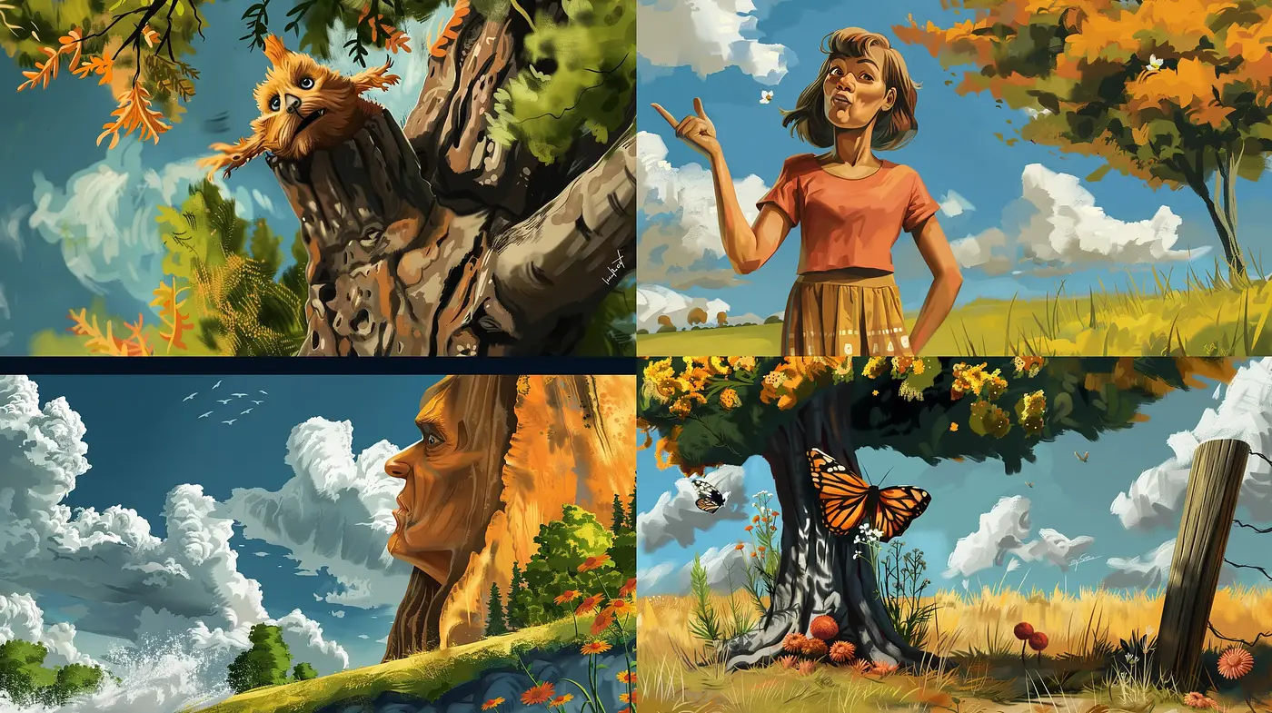 Idyllic Nature Scenes in Vivid Brushwork - Midjourney sref style