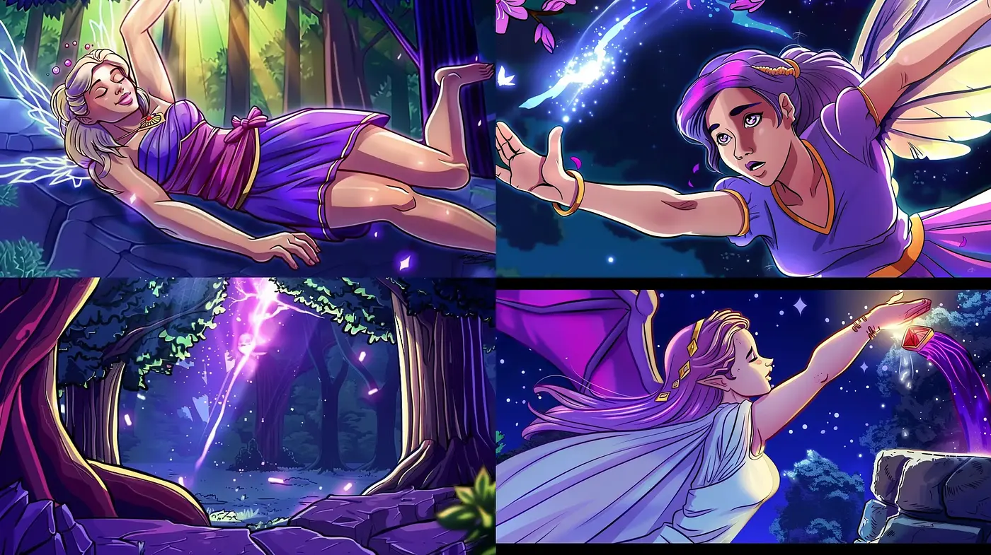 Enchanted Twilight: A Harmonious Blend of Vivid Colors and Mystical Vignettes - Midjourney sref style