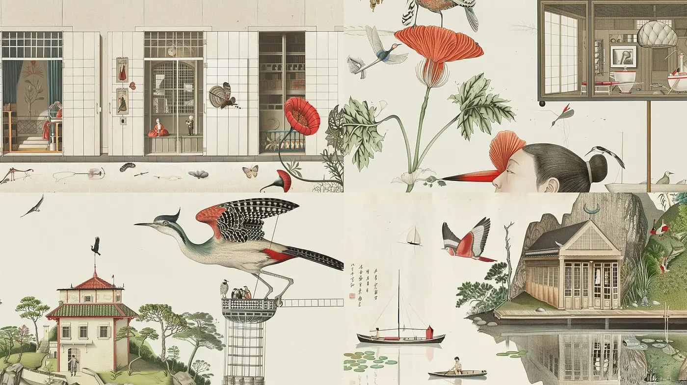 Elegant and Stylized Naturalistic Illustrations - Midjourney sref style