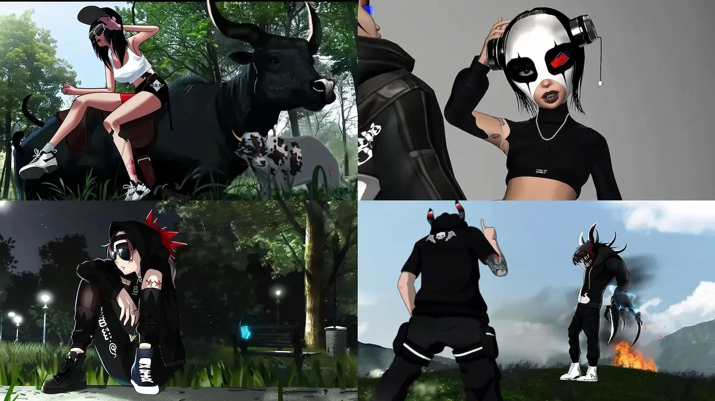 Eclectic cyberpunk with a dash of street culture and surrealism - Midjourney sref style