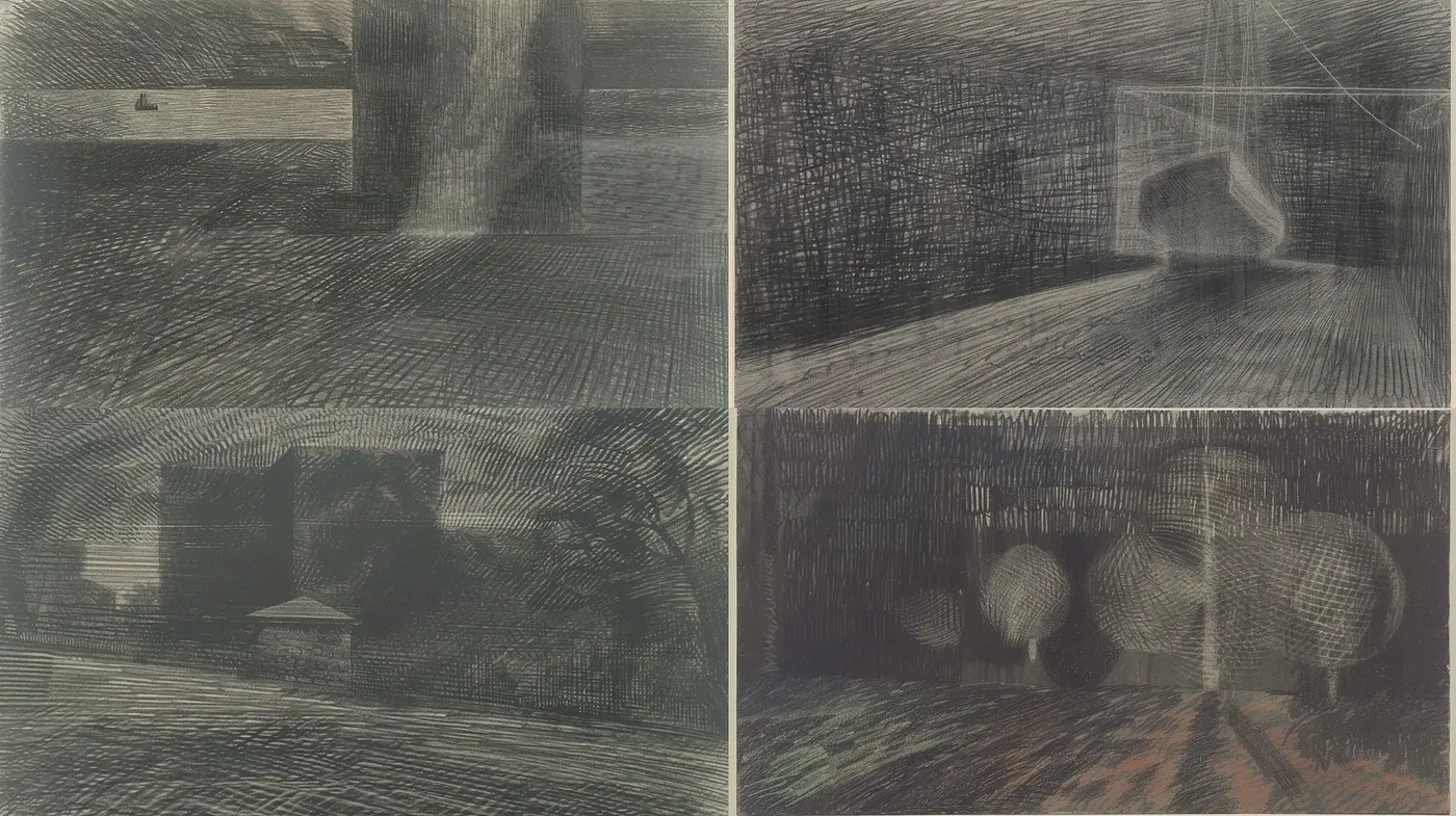 Ethereal Monochromatic Etching Style - Midjourney sref style