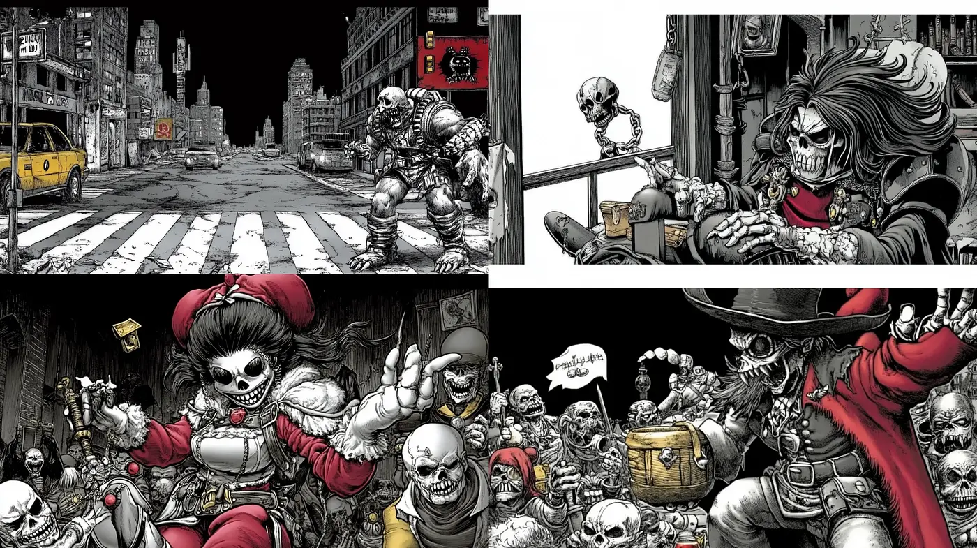 Gritty Monochromatic Homage to Classic Comics and Graphic Novels - Midjourney sref style