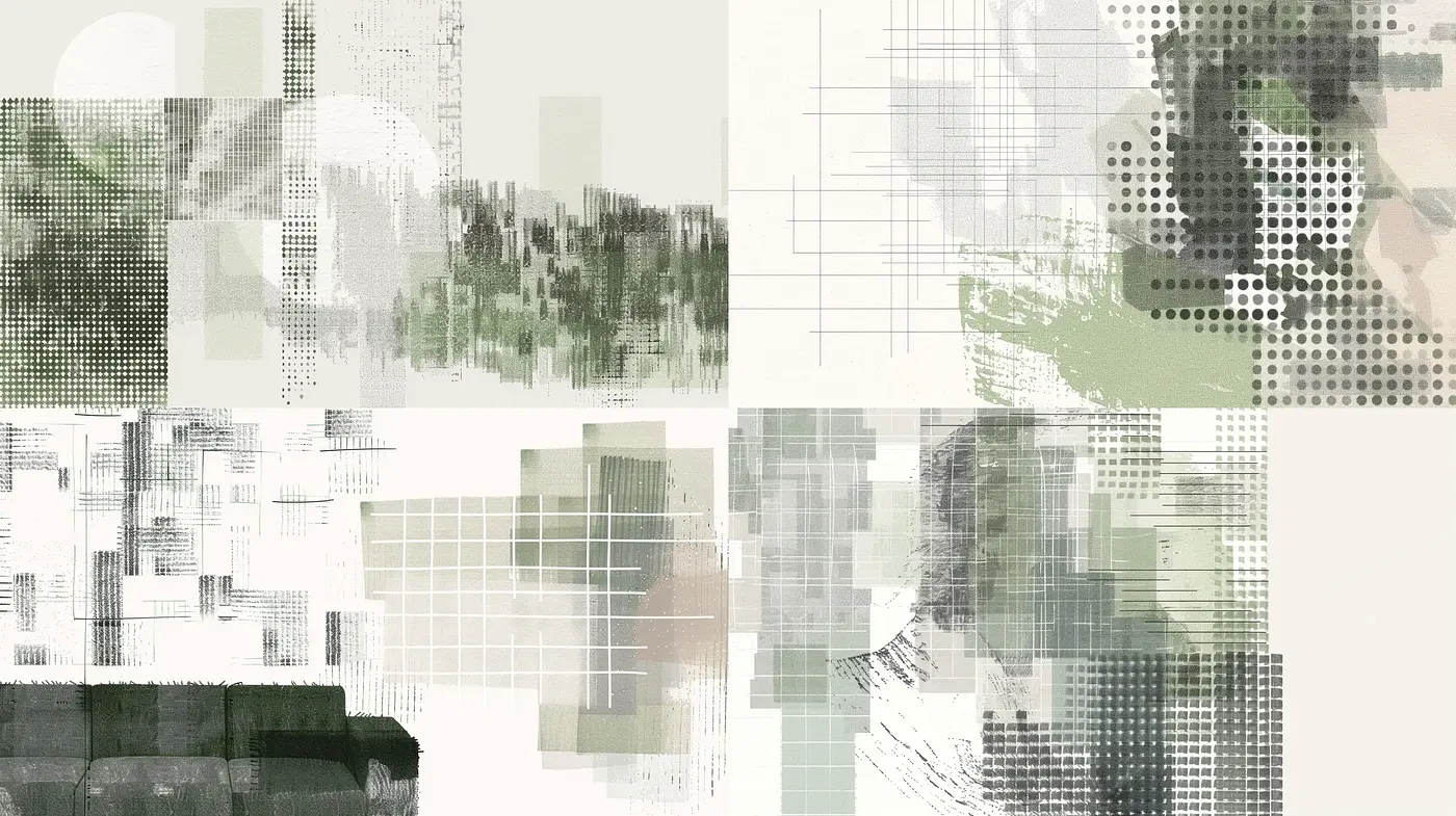 Abstract Harmonies of Geometric Patterns and Organic Textures - Midjourney sref style