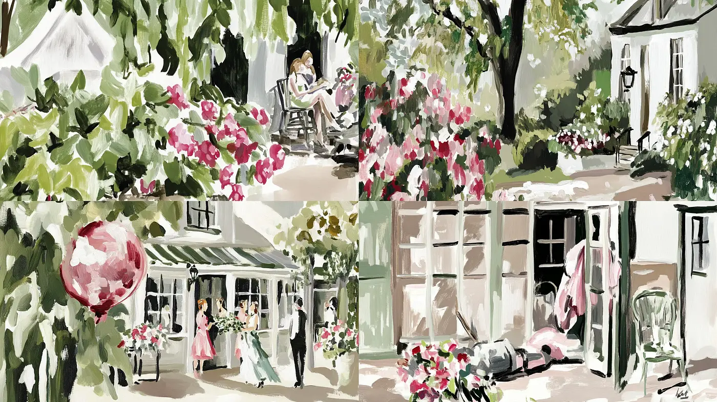 Idyllic Serenity in Pastel Brushstrokes - Midjourney sref style