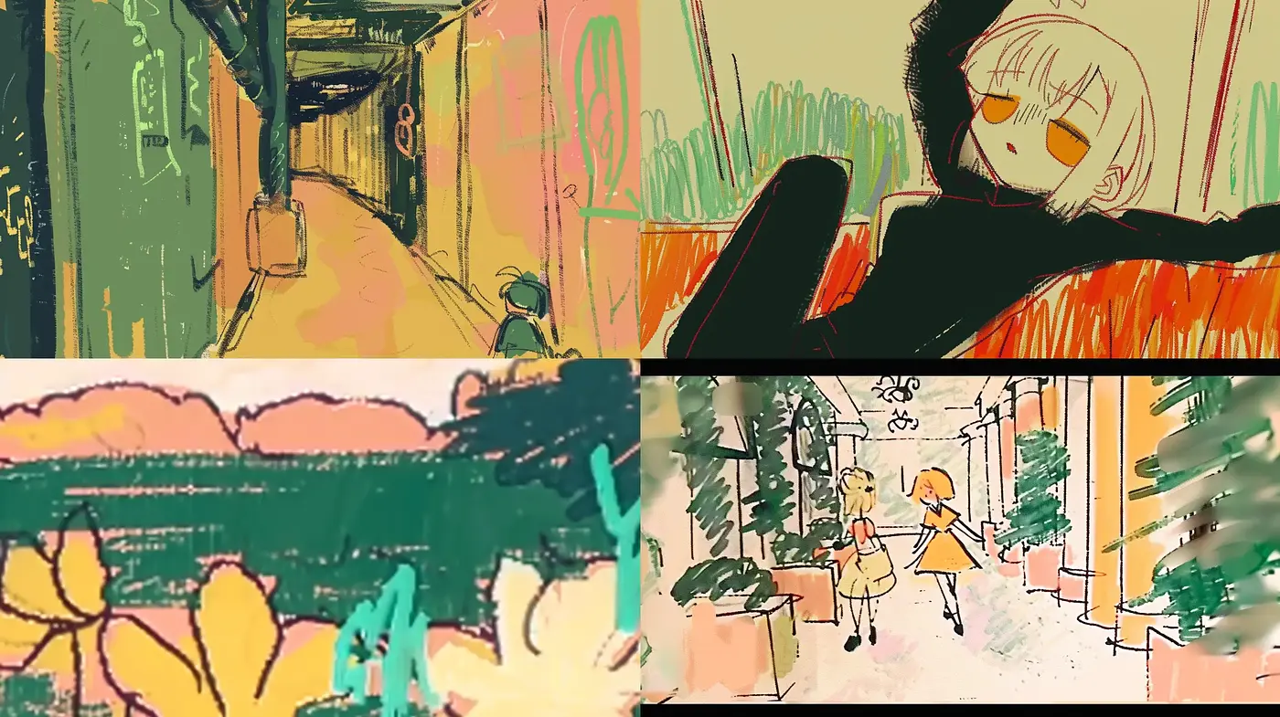 Whimsical Brushwork and Lively Hues: A Fusion of Anime and Impressionist Aesthetics - Midjourney sref style