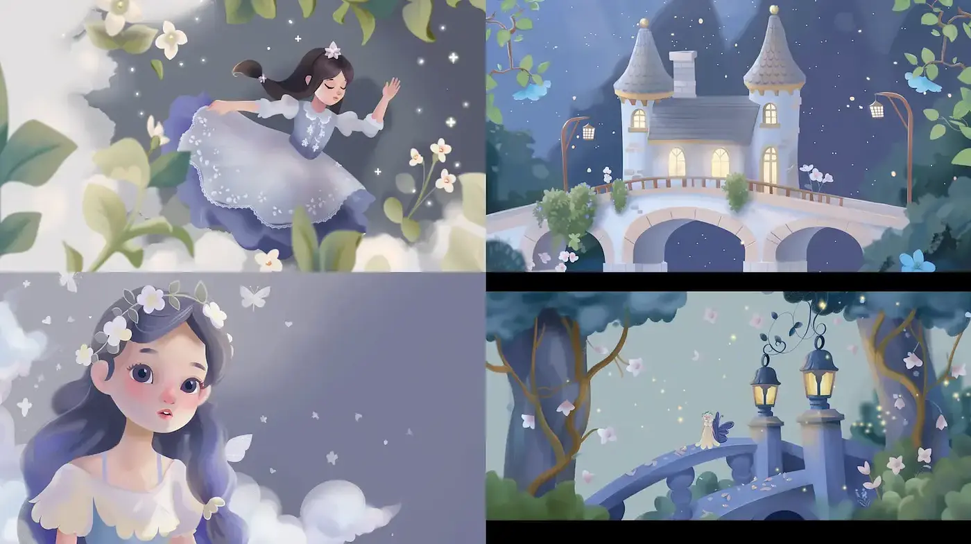 Whimsical and Dreamy Illustrations with a Fairytale Aesthetic - Midjourney sref style