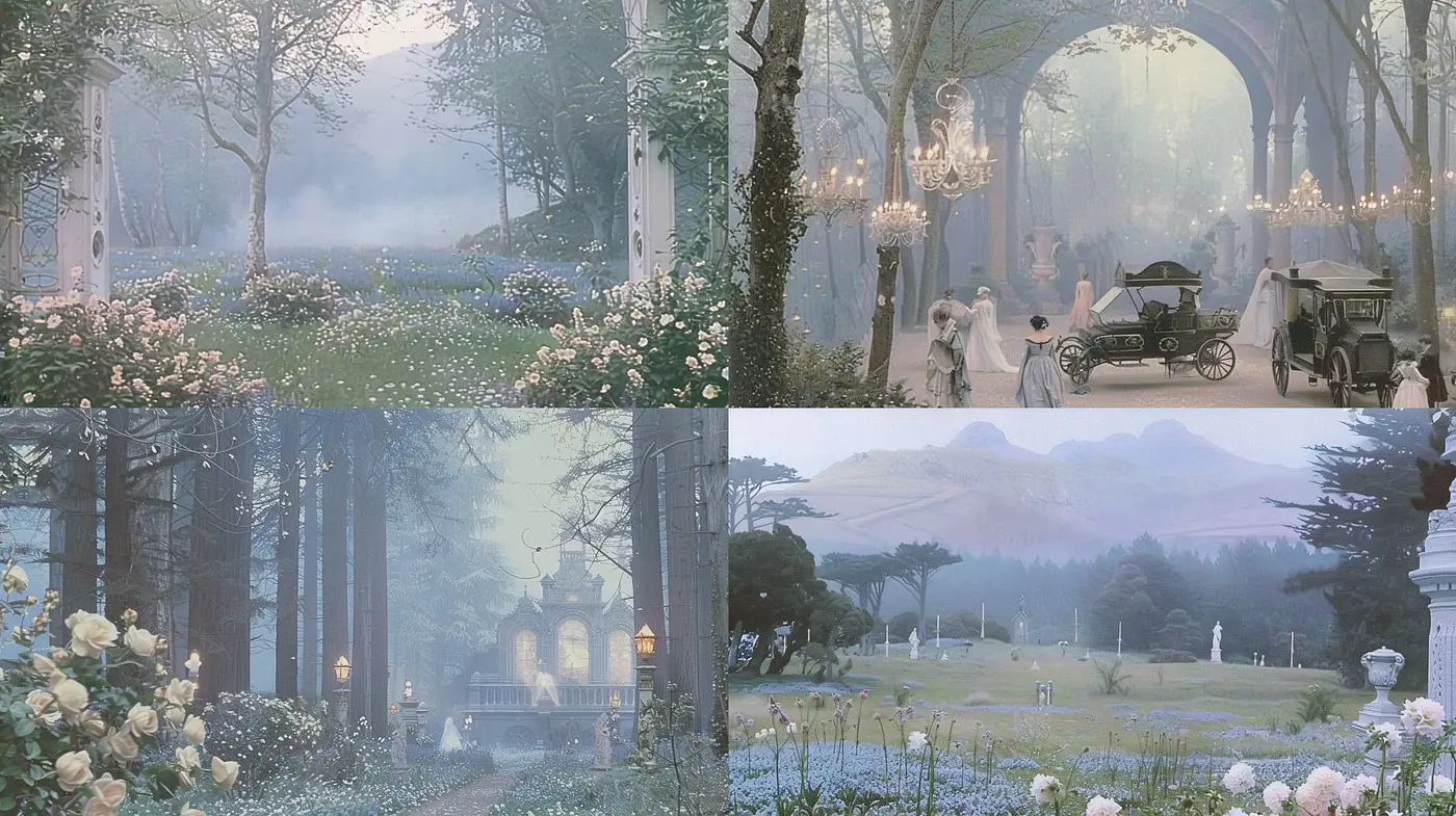 Ethereal Dreamscapes: A Nostalgic Cascade of Soft Pastels and Misty Environments - Midjourney sref style