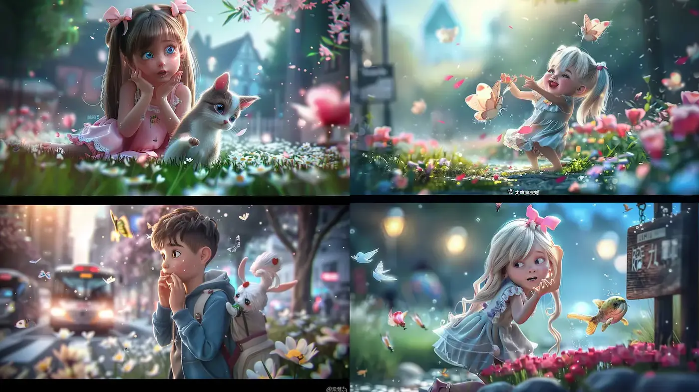Playful, whimsical style with vibrant elements and soft textures - Midjourney sref style