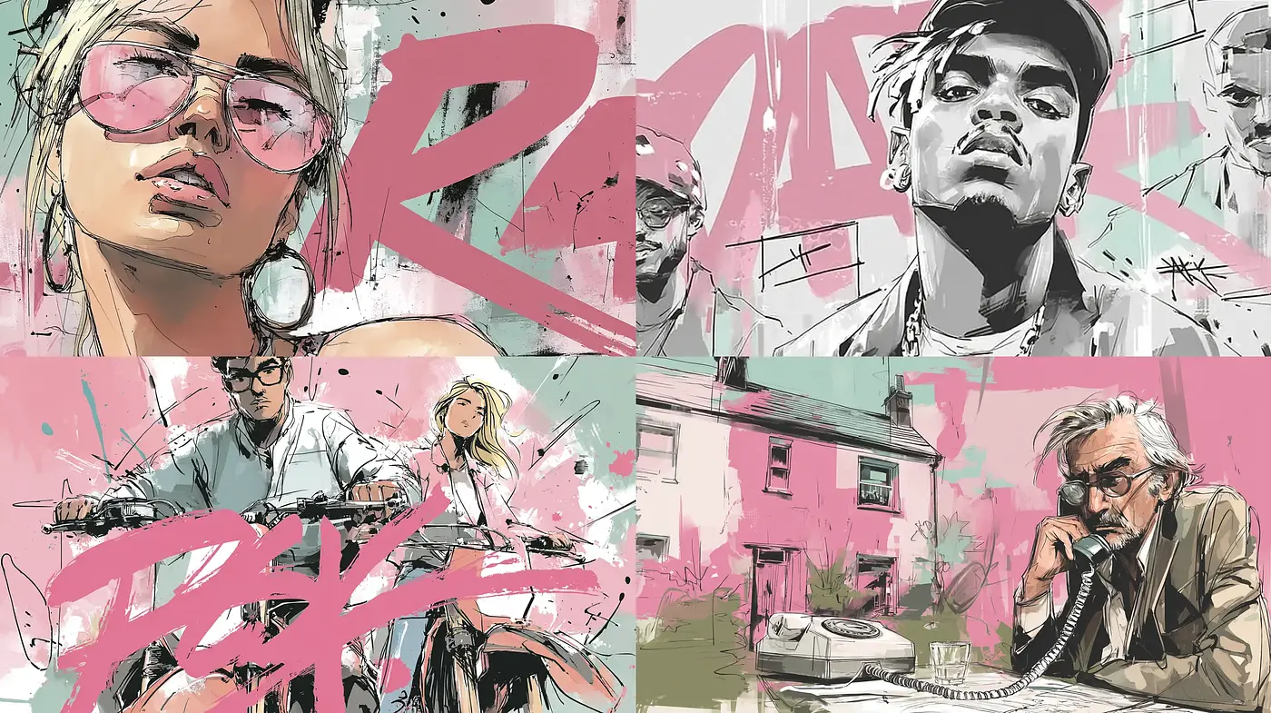 Bold and expressive modern pop art style with distinct textures - Midjourney sref style