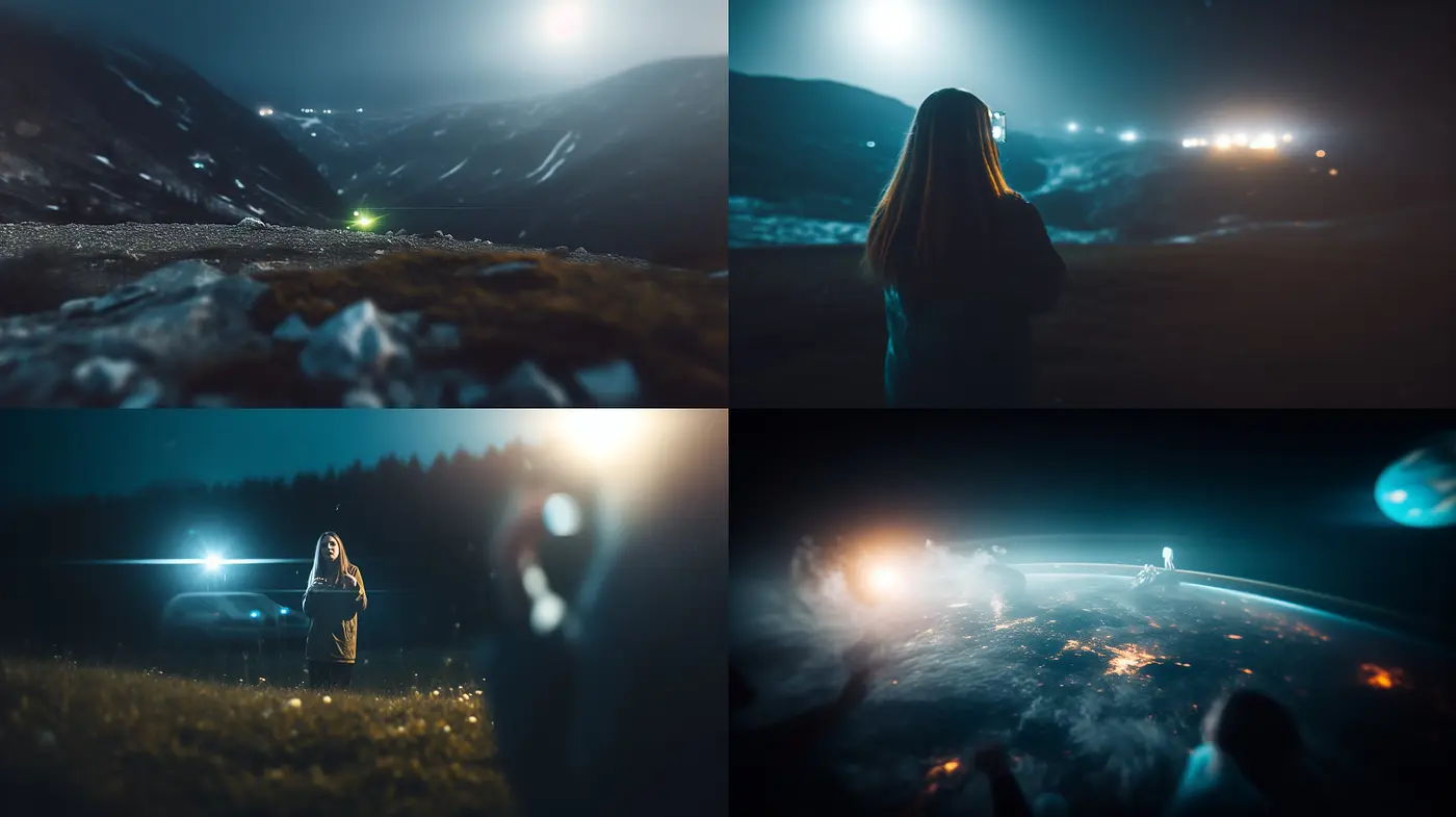 Ethereal Nocturnes in Blue: A Journey Through a Cinematic Dreamscape - Midjourney sref style