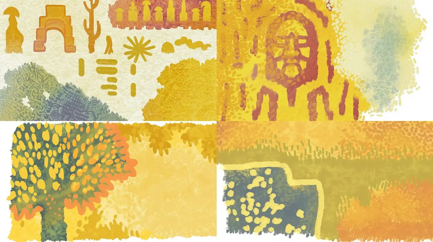 Golden Hues of Autumn: A Homage to Abstract Textured Expressionism - Midjourney sref style