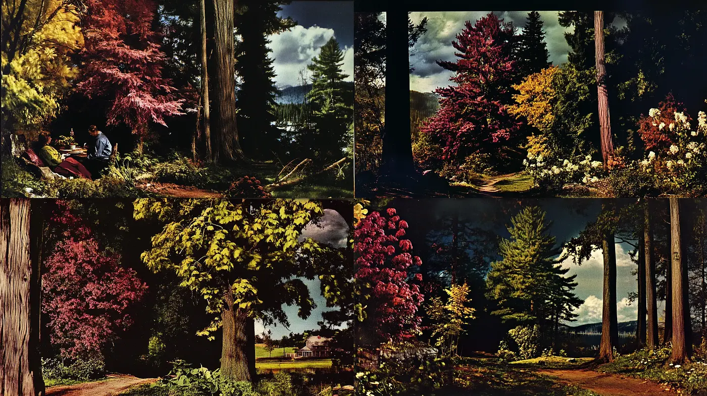 Lush Arboreal Vistas: A Homage to Romantic Landscape Painting - Midjourney sref style