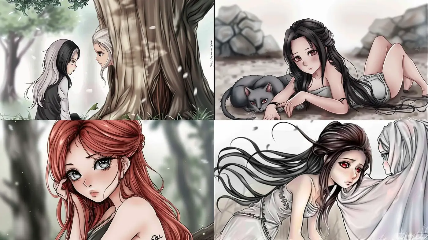 Ethereal Anime-Inspired Illustrated Dreamscapes - Midjourney sref style