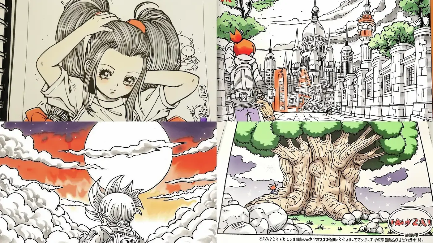 Whimsical Illustrations with Strong Line Art and Bold Colors - Midjourney sref style