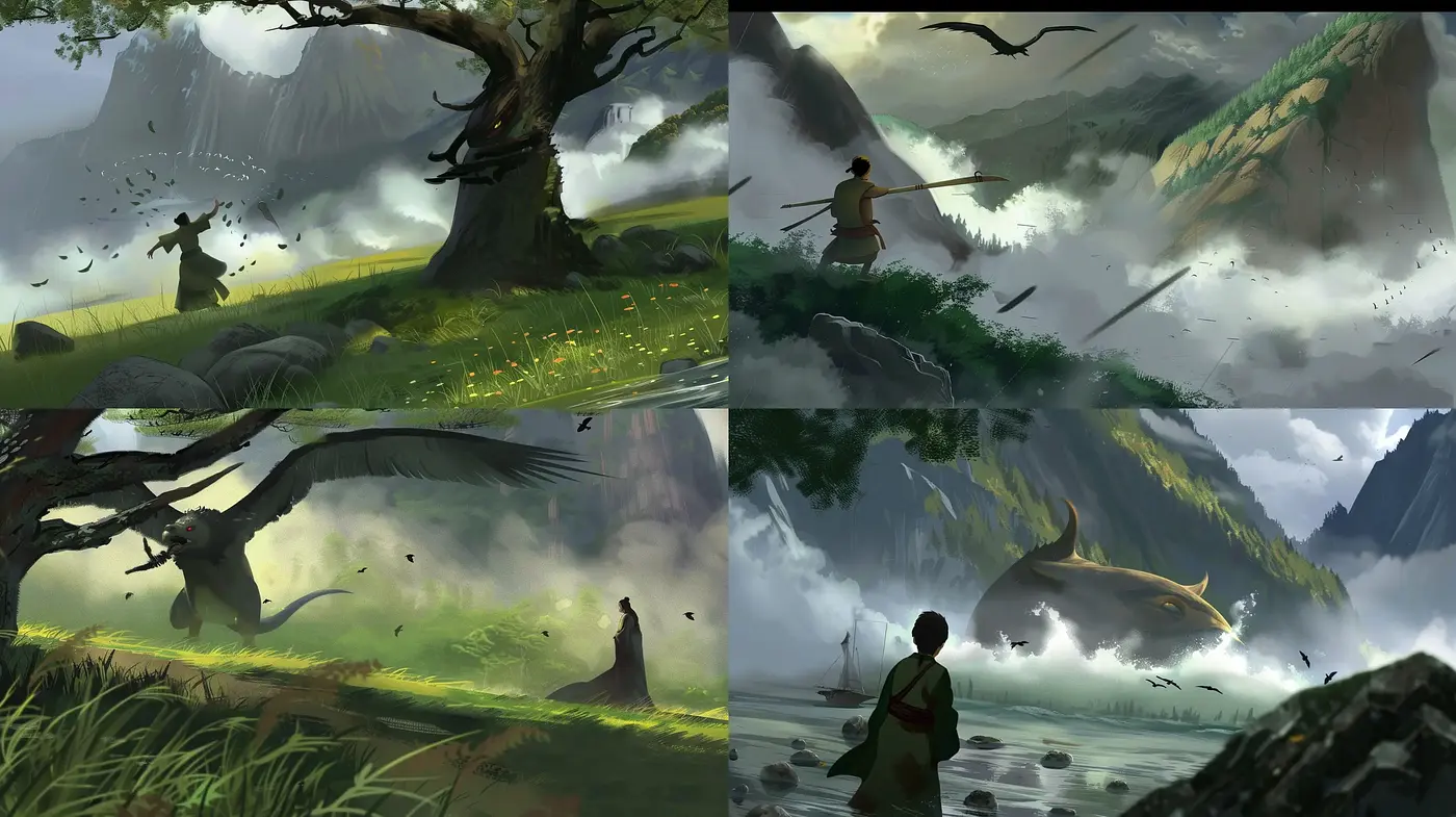 Mystical Nature's Embrace in Ethereal Green Hues - Midjourney sref style