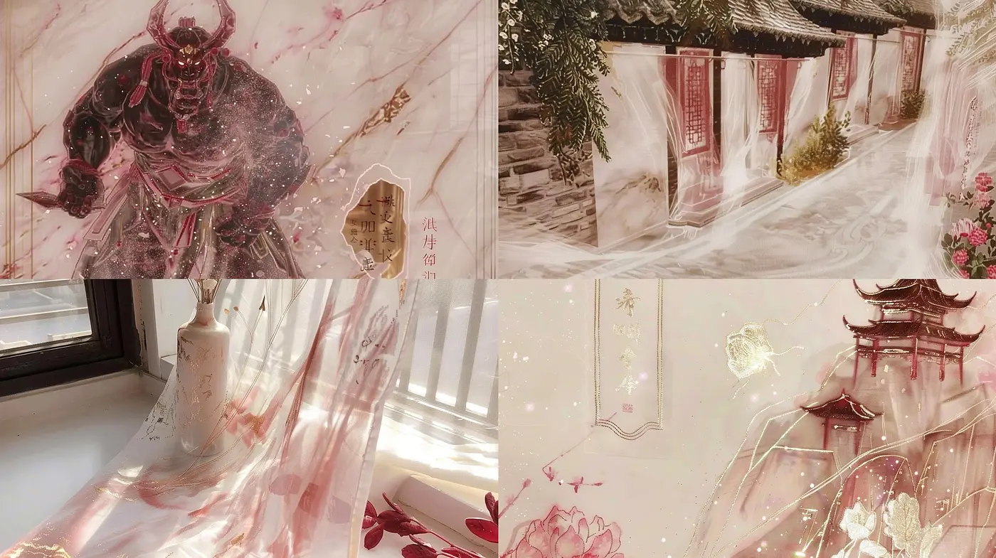 Ethereal Blush: A Harmonious Fusion of Soft Pastels and Delicate Textures - Midjourney sref style