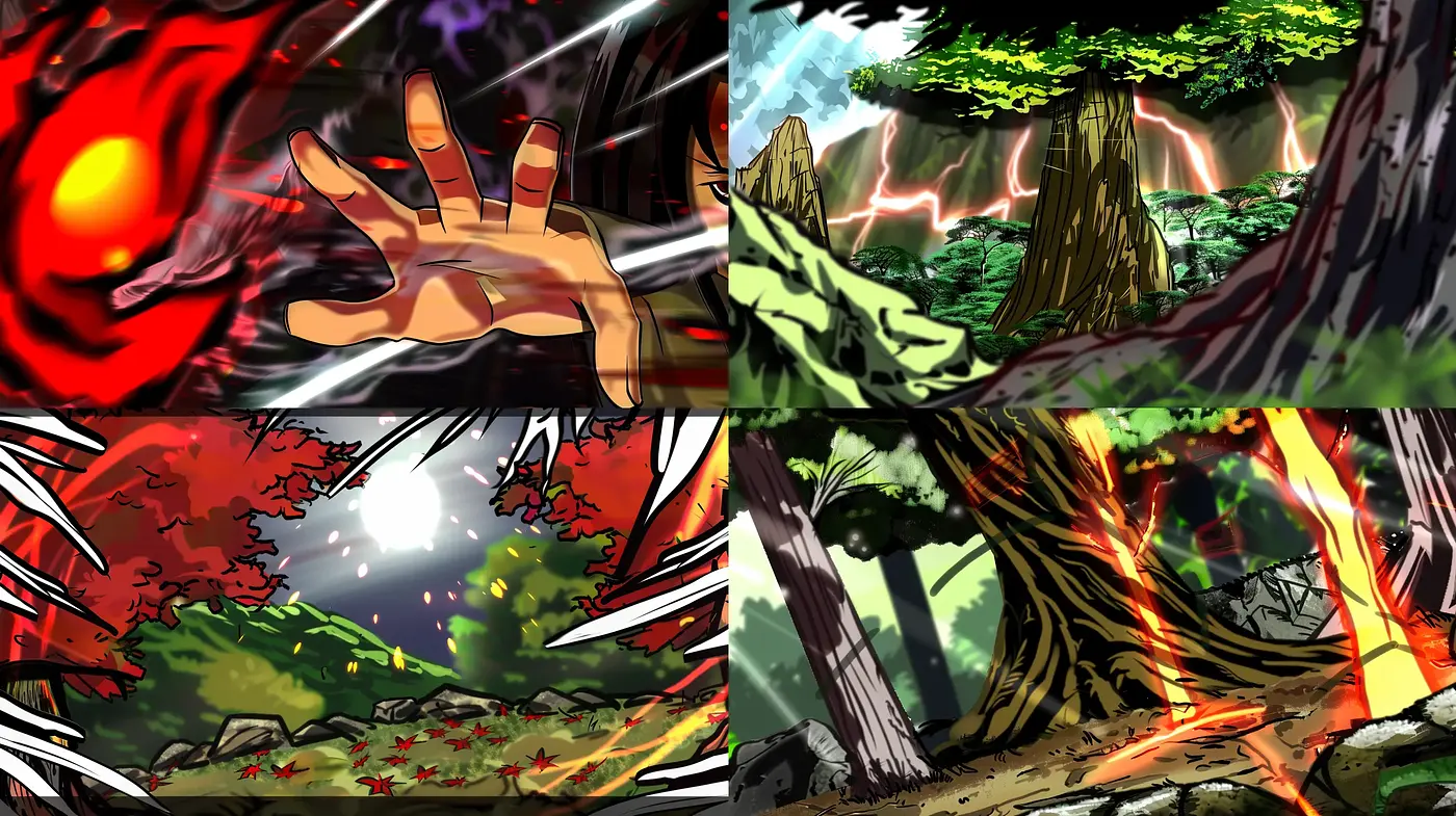 Energetic Comic Book Explosion of Nature - Midjourney sref style