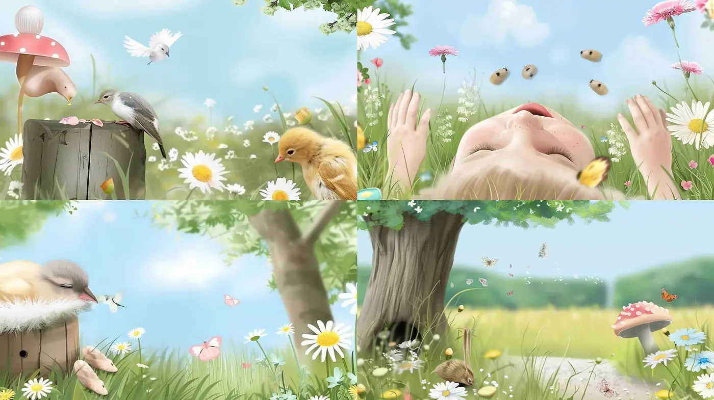Serene Pastoral Dreamscapes with Soft Textures and Subdued Tones - Midjourney sref style