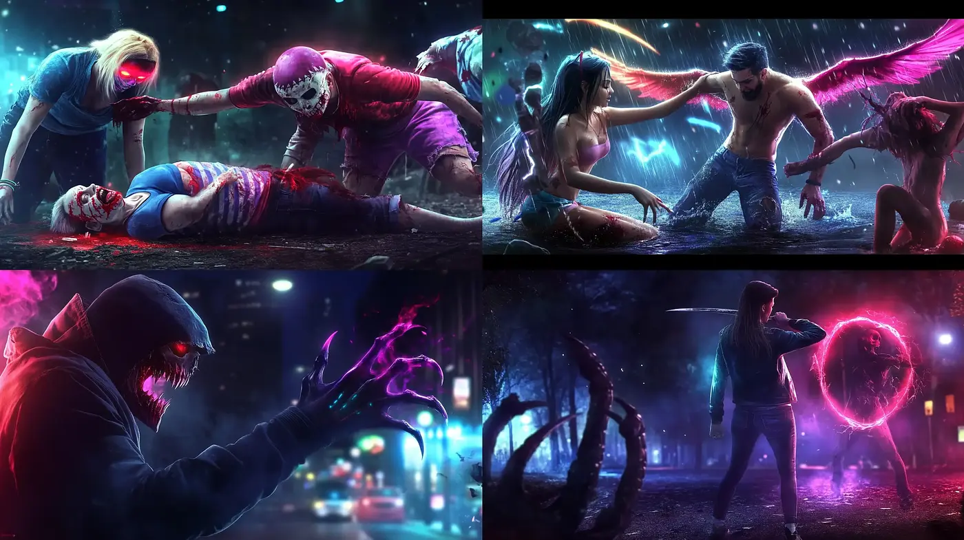 Neon-Noir Graphic Novel Aesthetics - Midjourney sref style