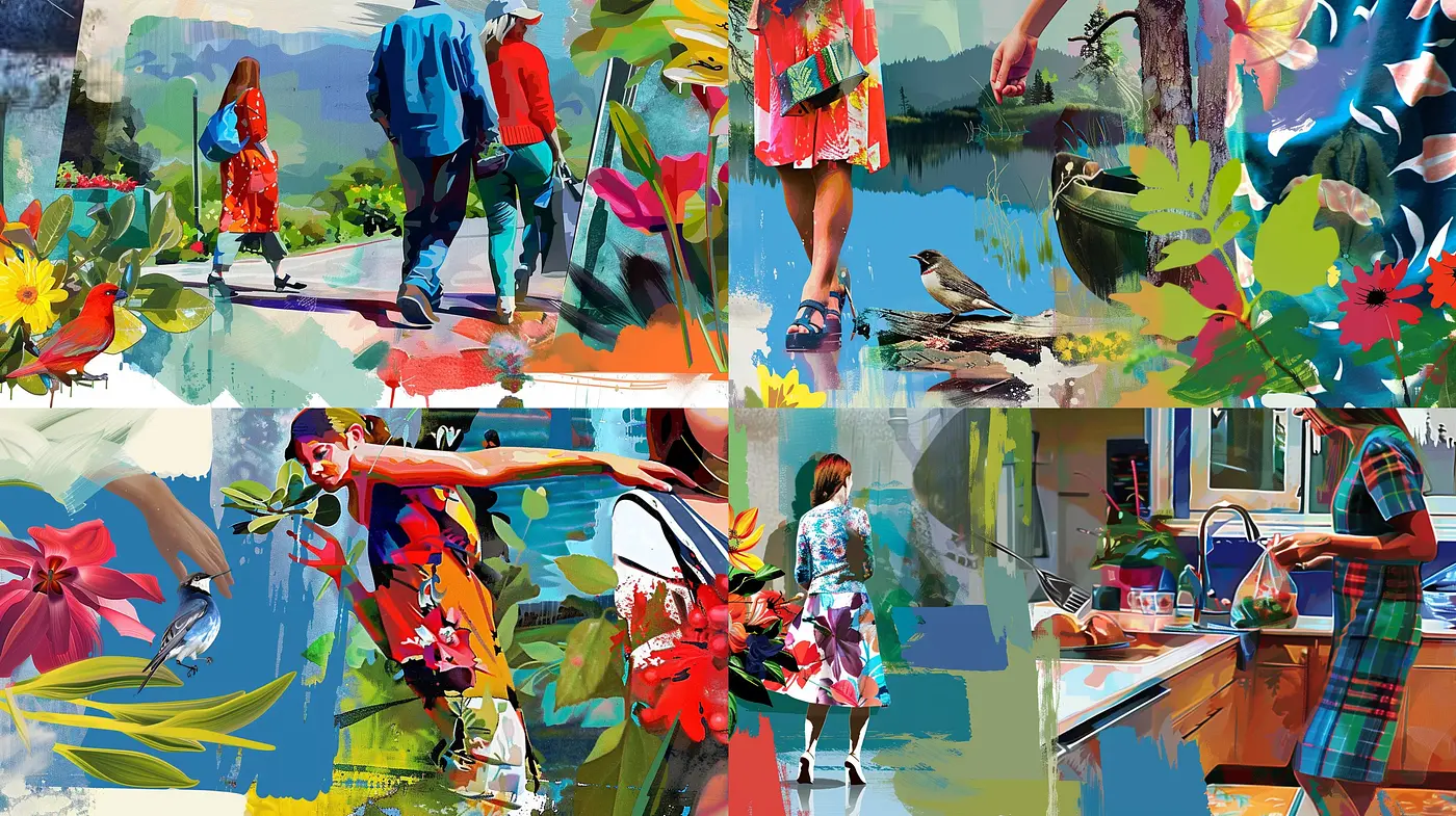 Vibrant and Expressive Brushstroke Harmony - Midjourney sref style
