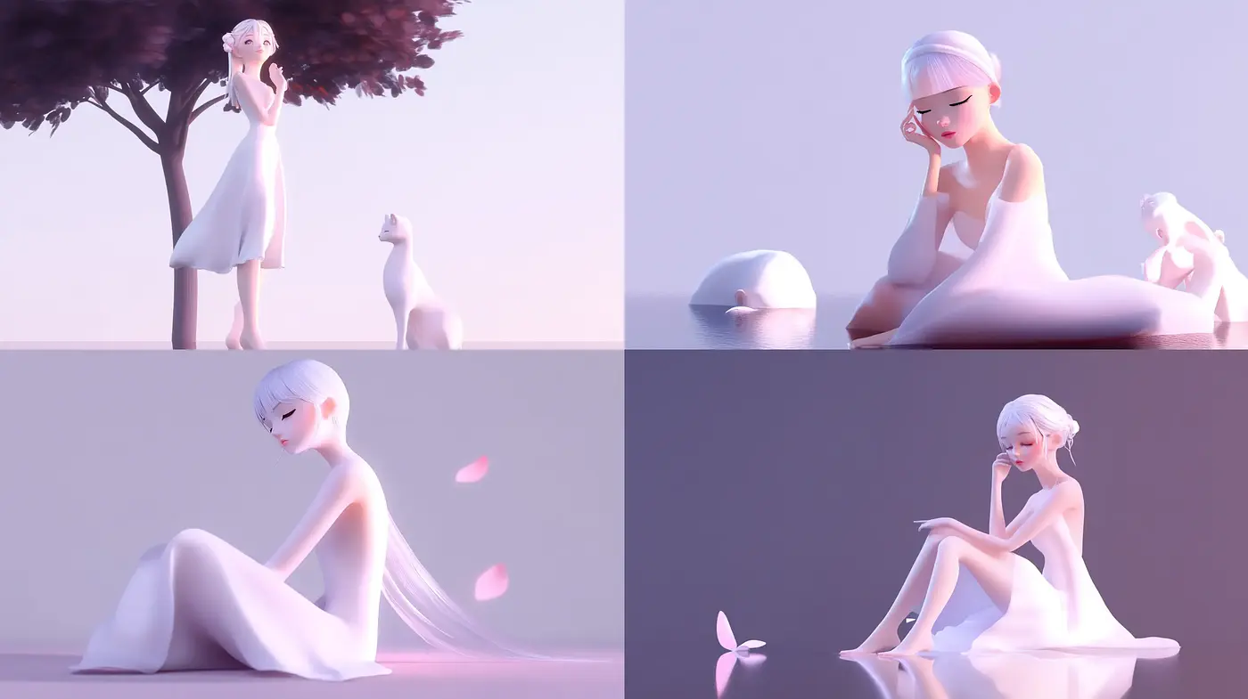 Ethereal Pastel Serenity: An Ode to Tranquility in Digital Surrealism - Midjourney sref style