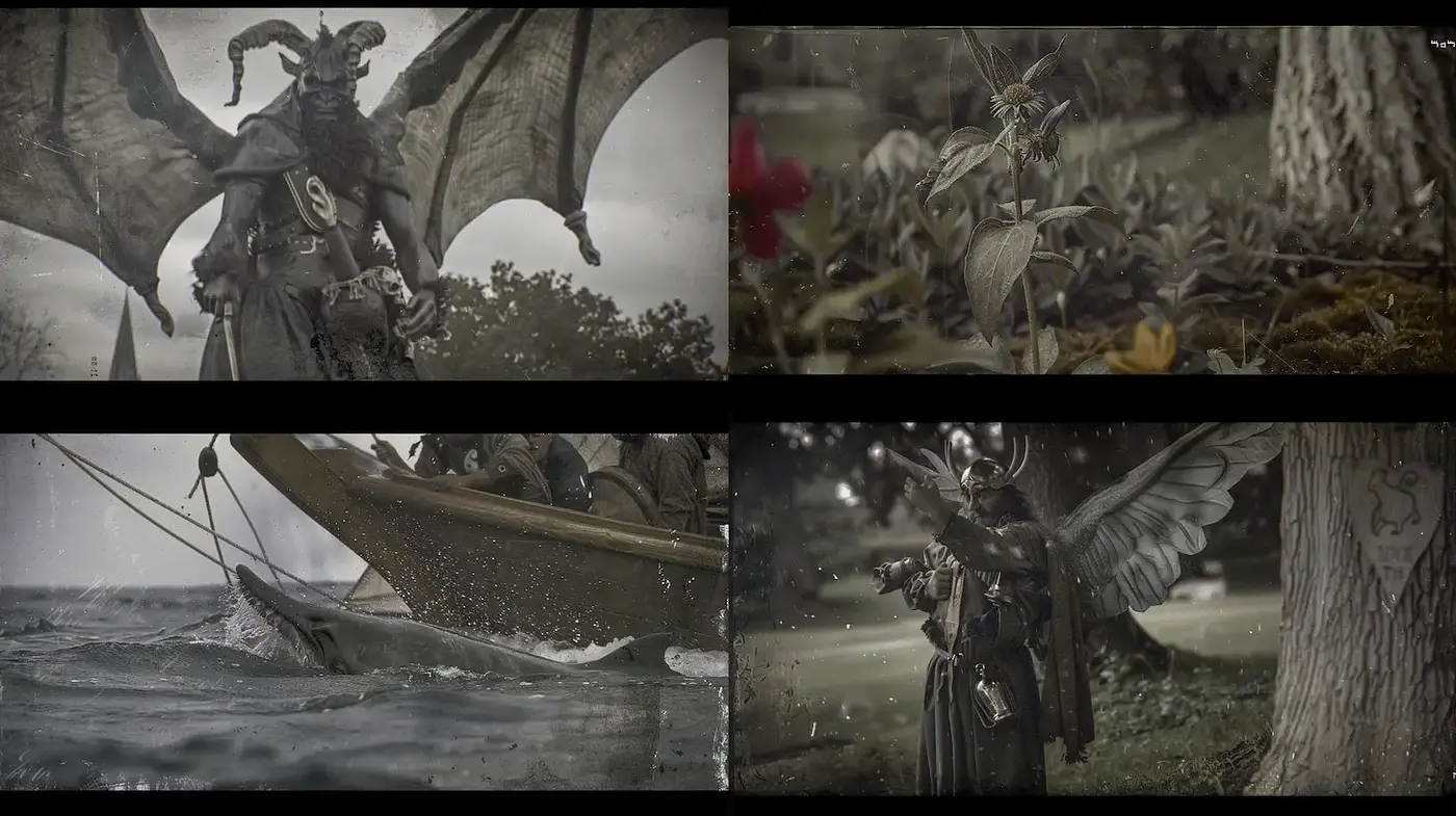 Dark Fantasy with a Vintage, Ethereal Aesthetic - Midjourney sref style