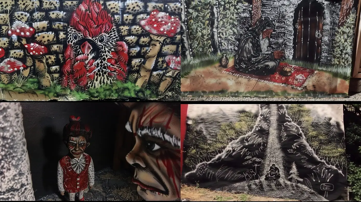 Gothic Enchantment: A Fusion of Dark Fantasy and Textured Surrealism - Midjourney sref style