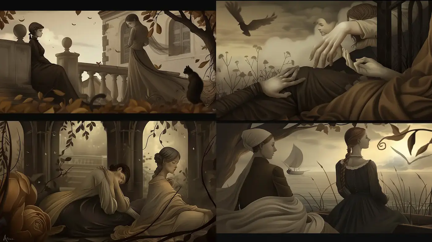 Ethereal and Melancholic Imagery with Vintage Aesthetics - Midjourney sref style