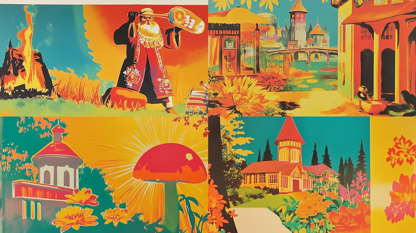 Warm-toned Whimsical Storybook Illustration Aesthetic - Midjourney sref style
