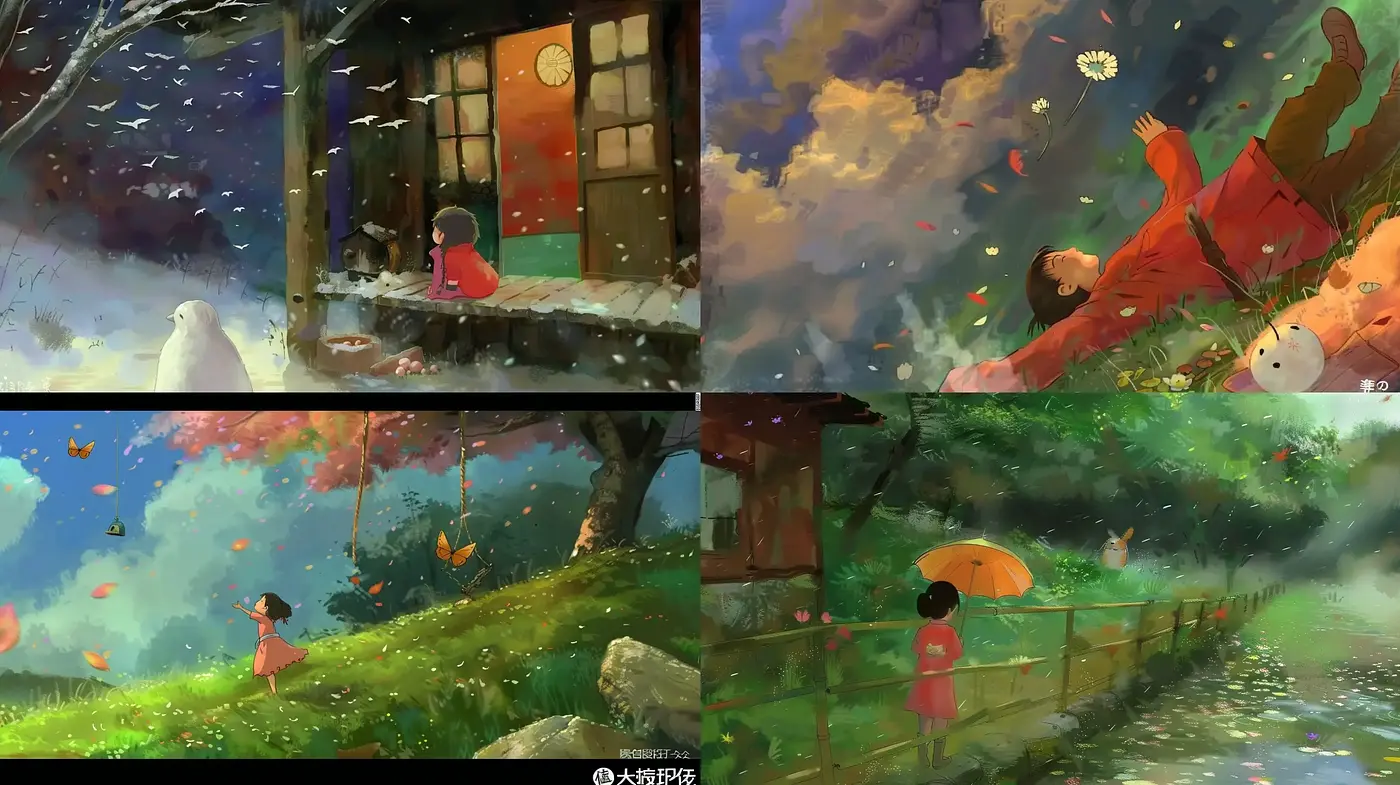 Enchanted Gossamer Dreams: A Fusion of Serene Environments and Whimsical Storytelling - Midjourney sref style