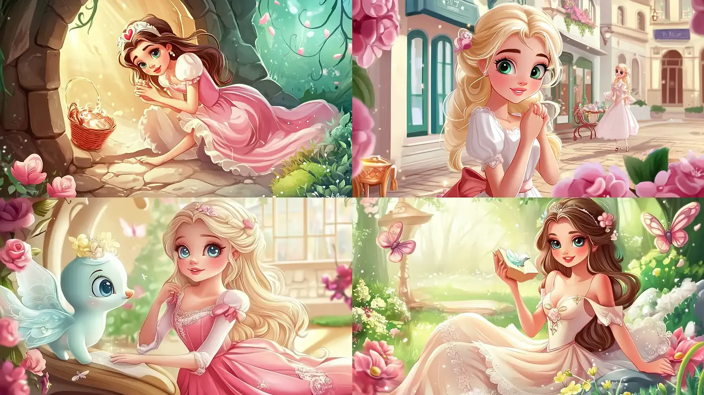 Enchanting Fairytale Whimsy with Pastel Storybook Charm - Midjourney sref style
