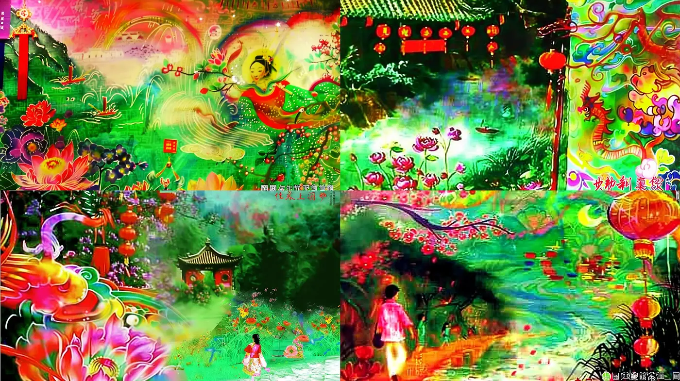 Vivid Dreamscape Fusion with Eastern Traditional Aesthetics - Midjourney sref style
