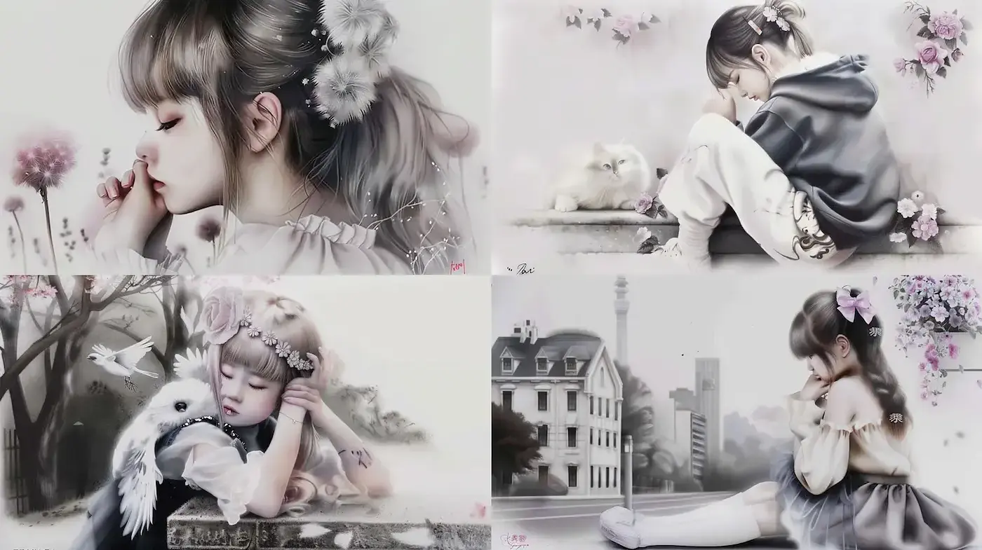 Ethereal and Dreamy Aesthetic with Delicate Character Portrayals - Midjourney sref style