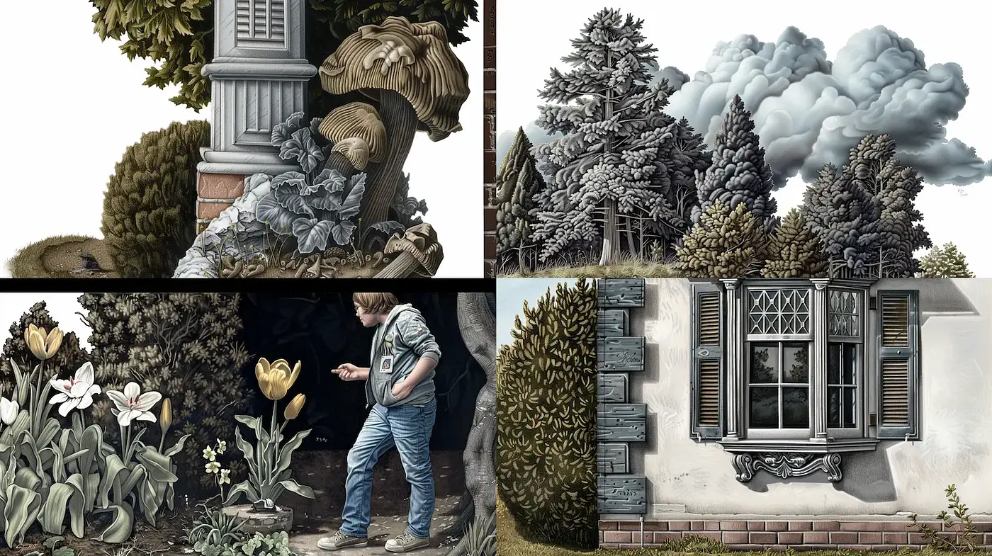 Detailed Realism with a Hint of Whimsy in Nature - Midjourney sref style