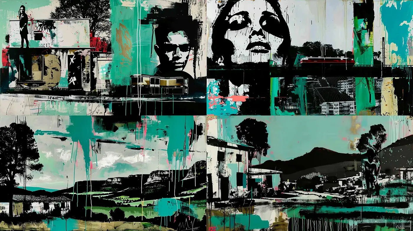 Abstract Expressionist Evocations with Modernist Urban Sensibilities - Midjourney sref style