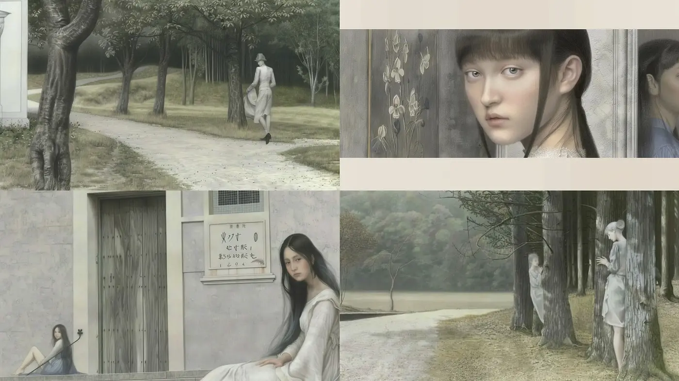 Ethereal Pastoral Elegance with a Surrealist Touch - Midjourney sref style