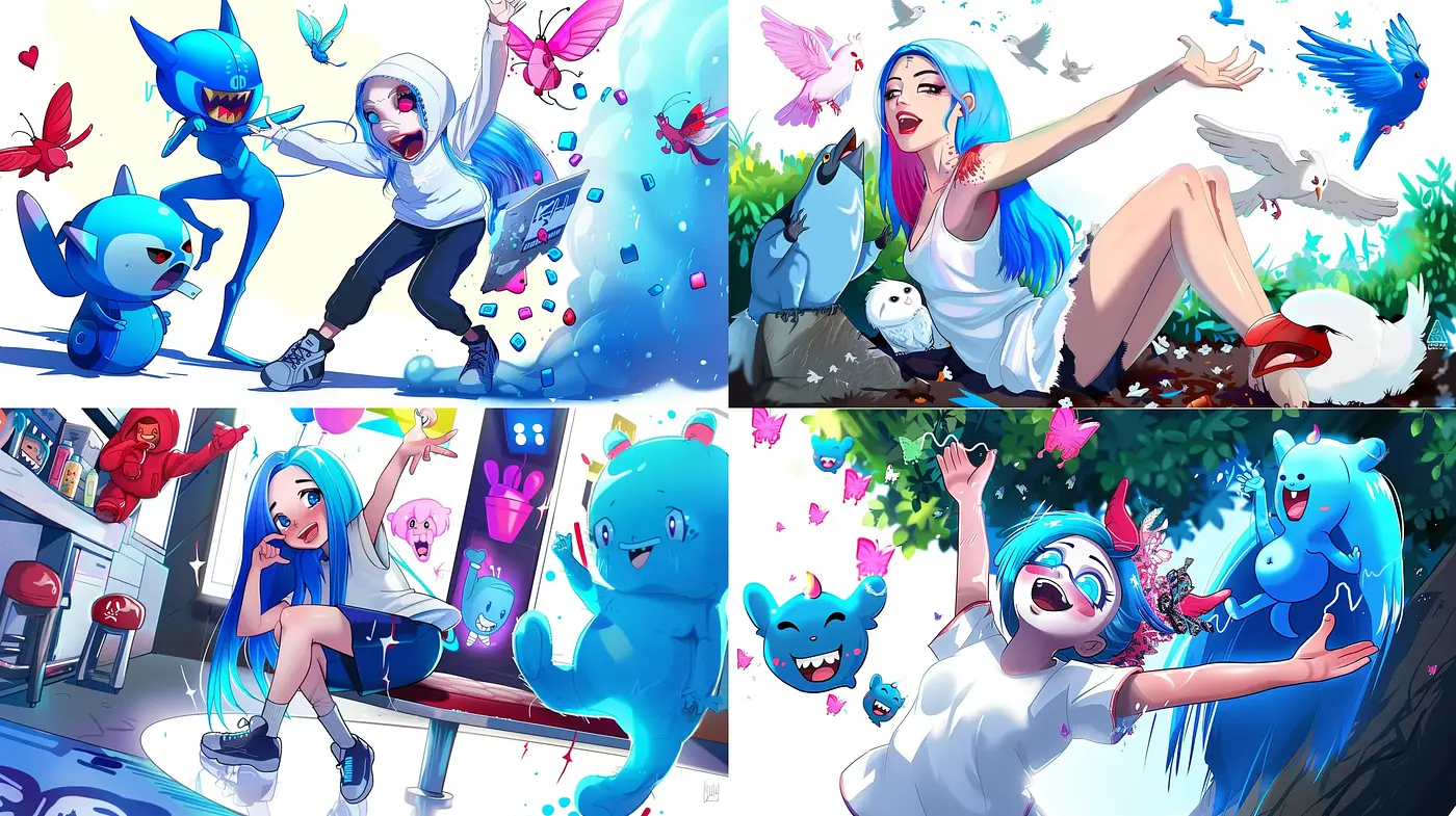Vibrant Whimsical Fantasy: An Ode to Playful Imagery and Vivid Colors - Midjourney sref style