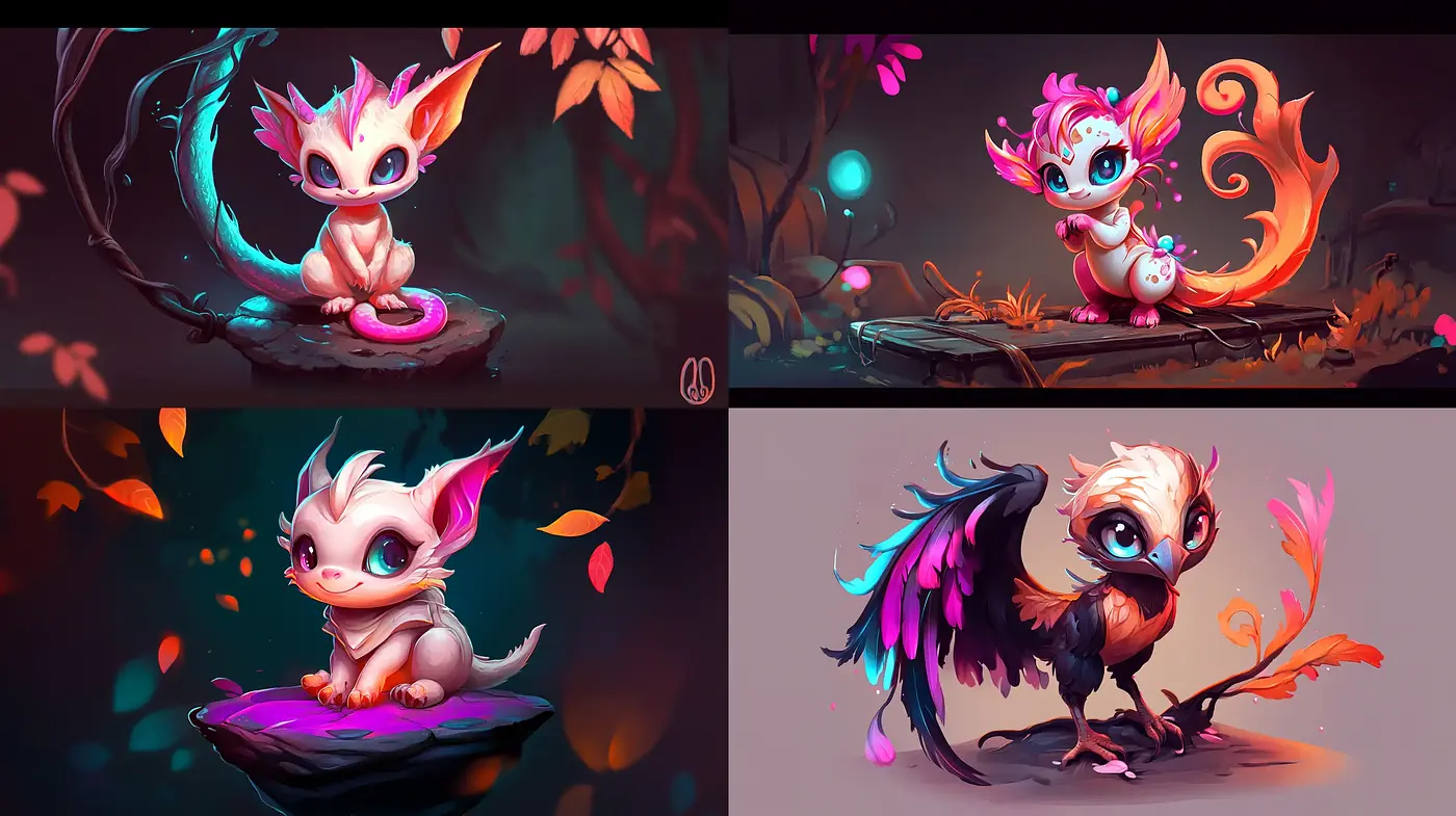 Whimsical Twilight Fauna: A Fantastical Digital Painting Series - Midjourney sref style