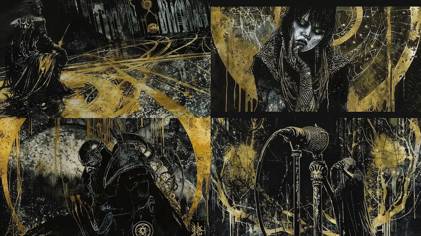 Dark and Enigmatic Surreal Art with Intricate Detailing and Occult Themes - Midjourney sref style