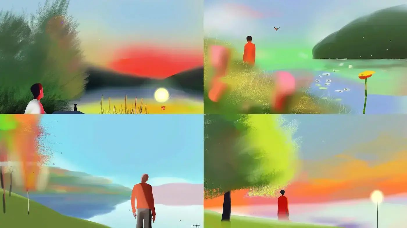 Serene Dusk Dreamscape with Evocative Brushwork and Warm Tones - Midjourney sref style